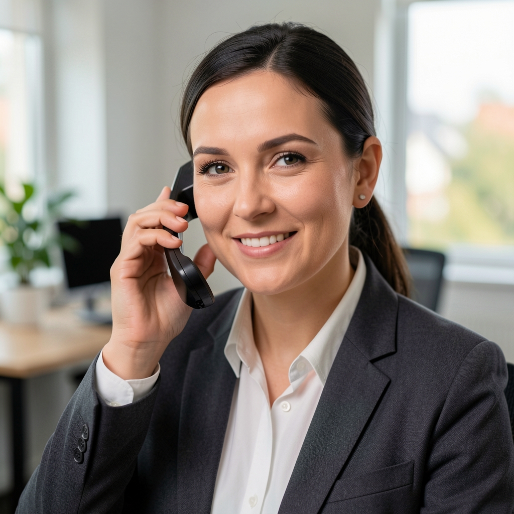 Pracovník zákazníckej podpory pri telefonáte v kancelárii v Poprade